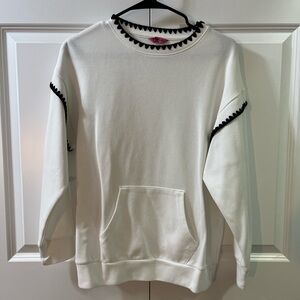 White Sweatshirt with Black Trim